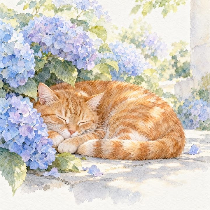 绣球与猫