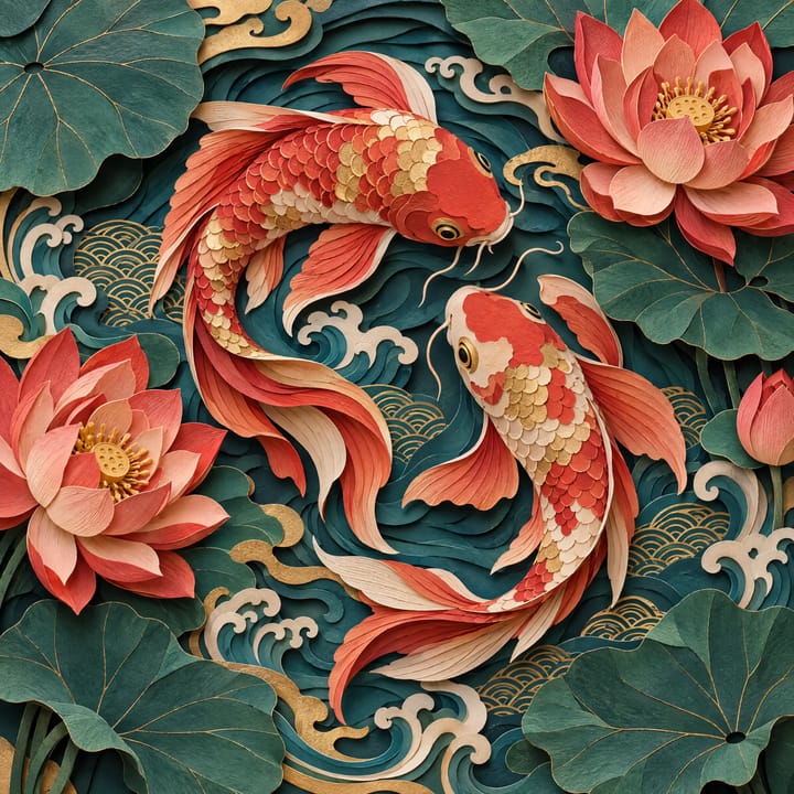 锦鲤剪纸