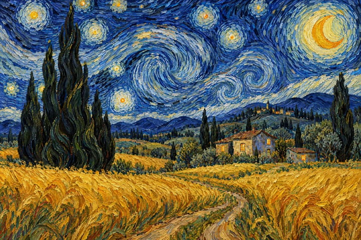 星夜麦田