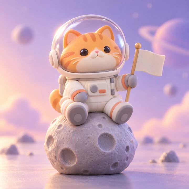 3D 潮玩宇航猫