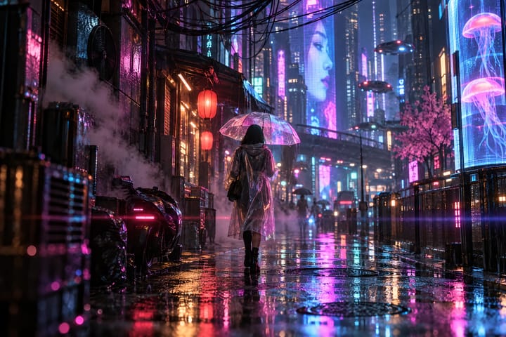 赛博雨夜